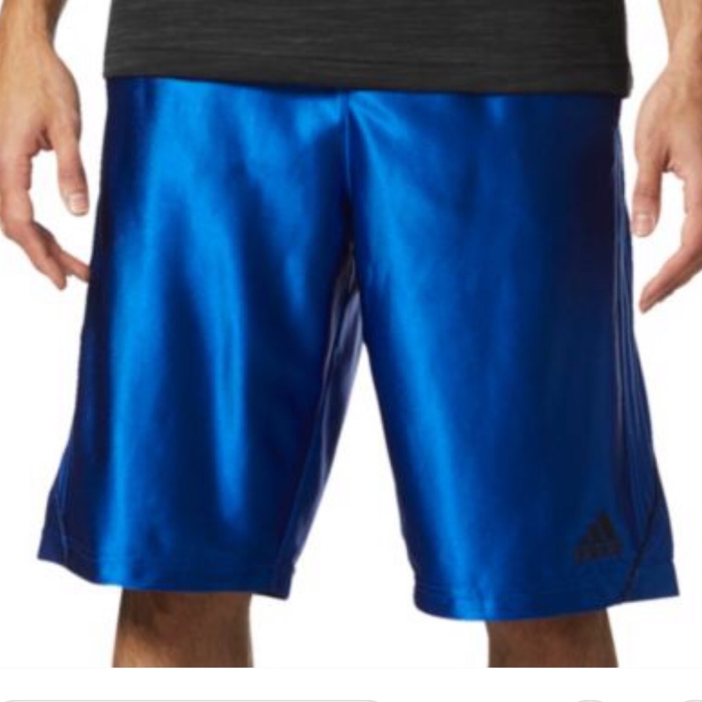 Adidas 3 Strip Blue Athletic Shorts (Medium)